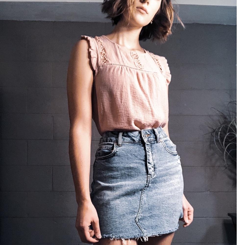 Baby Pink lace/ruffled shirt